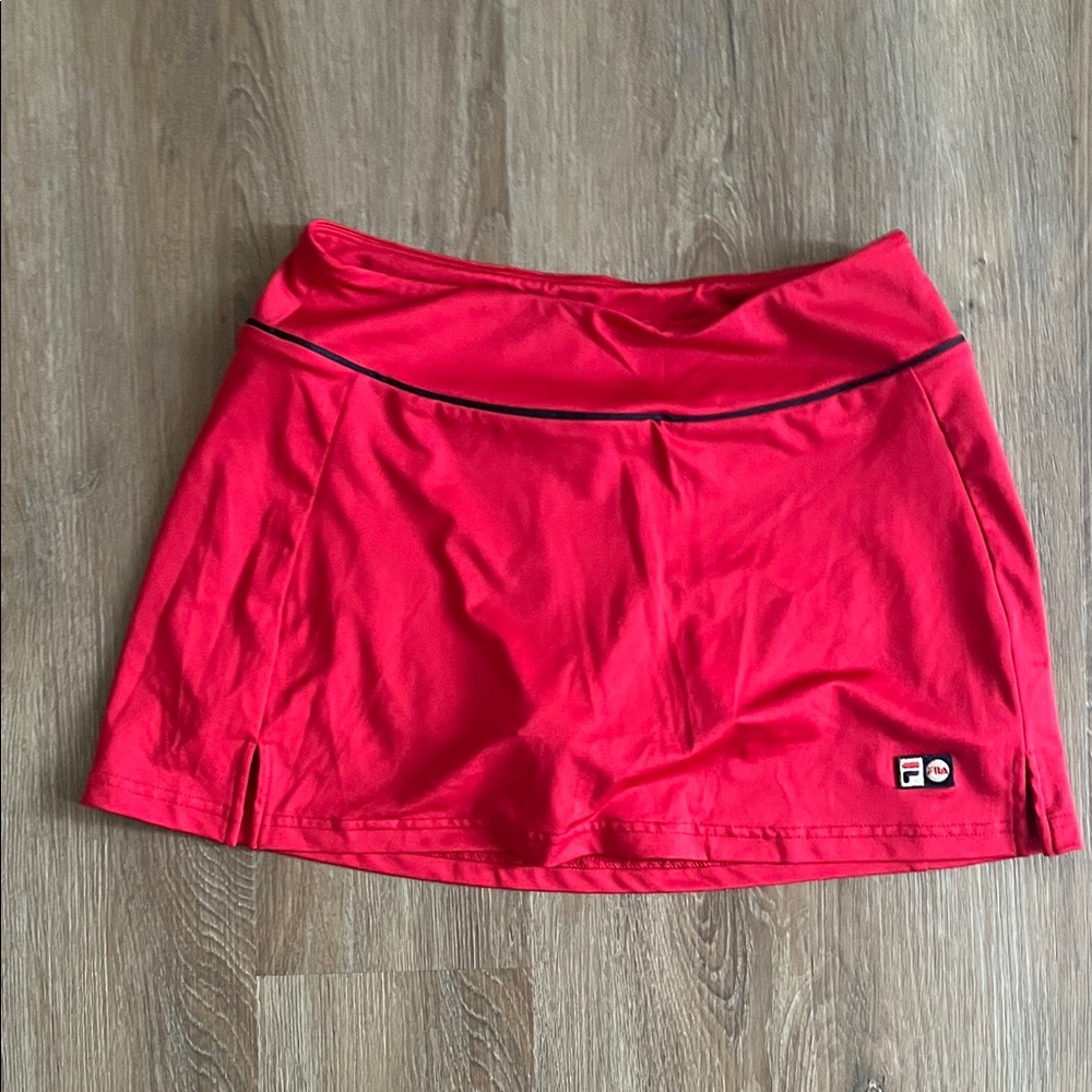 Fila Red Tennis Skirt with Black Accents & Built in Shorts Size Small